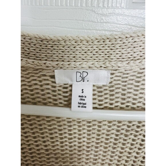 BP Cream Knit Cardigan Sweater Alpaca Wool Cotton Blend V-Neck Long Sleeve S - Picture 6 of 8